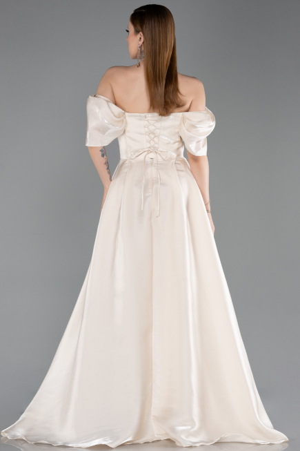Long Beige Evening Dress ABU6191