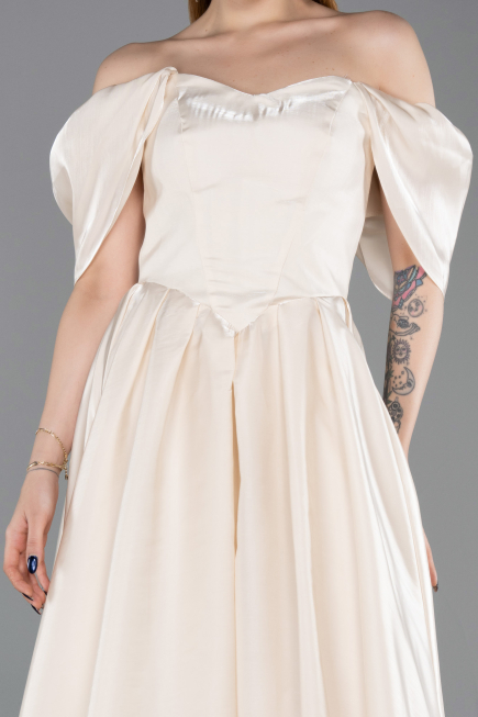 Long Beige Evening Dress ABU6191