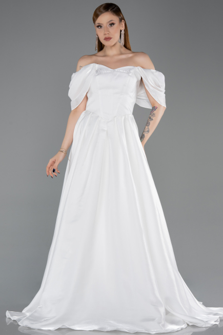 Long White Evening Dress ABU6191