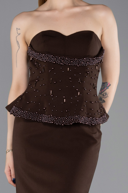 Long Brown Prom Gown ABU6192