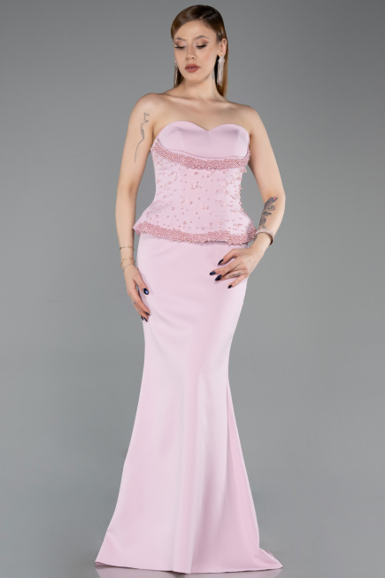 Long Powder Color Prom Gown ABU6192