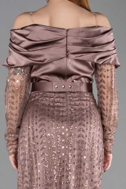 Long Copper Beaded Evening Dress ABU6186