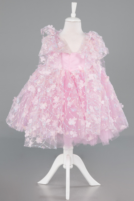 Short Powder Color Girl Dress ABK2629
