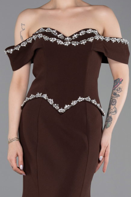 Long Brown Mermaid Prom Dress ABU6198