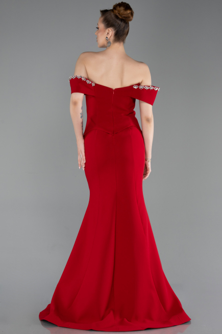Long Red Mermaid Prom Dress ABU6198