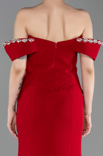 Long Red Mermaid Prom Dress ABU6198