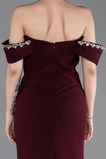 Long Cherry Colored Mermaid Prom Dress ABU6198