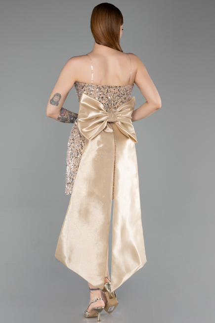 Short Gold Scaly Cocktail Dress ABK2556