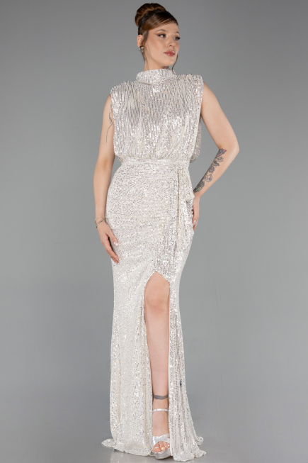 Mink Long Scaly Evening Dress ABU2752