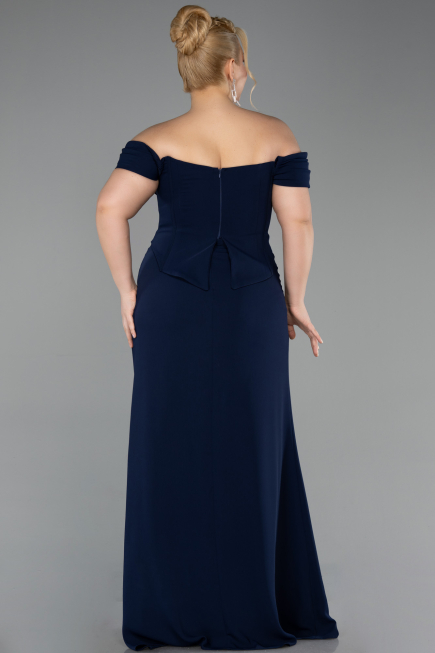 Long Navy Blue Plus Size Prom Dress ABU6246