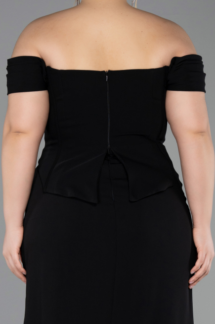 Long Black Plus Size Prom Dress ABU6246