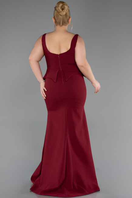 Long Burgundy Plus Size Evening Dress ABU6248