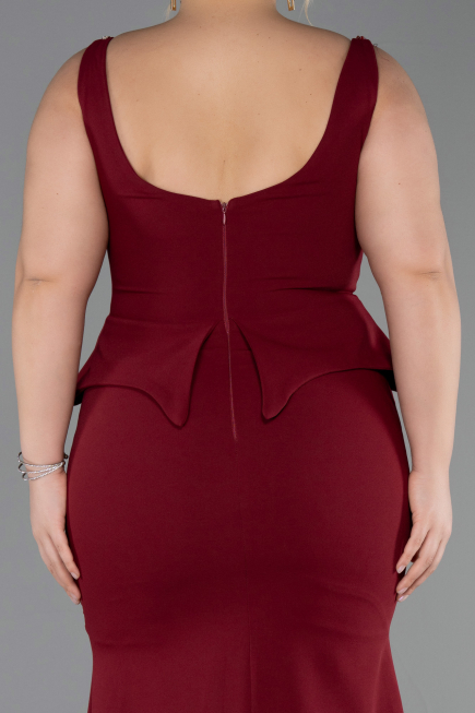 Long Burgundy Plus Size Evening Dress ABU6248