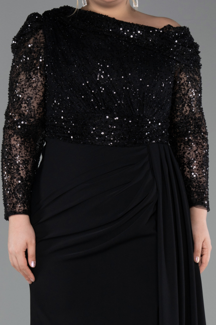 Long Black Formal Plus Size Dress ABU6213