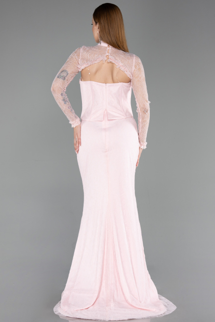 Long Powder Color Dantelle Evening Dress ABU6207