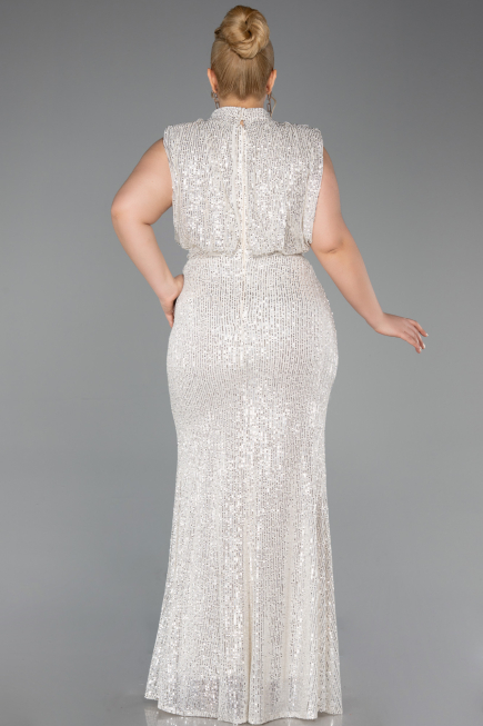 Mink Long Scaly Plus Size Evening Dress ABU3115