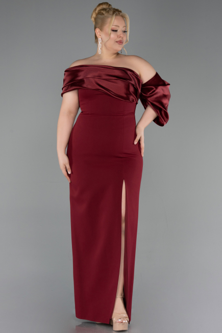 Burgundy Long Formal Plus Size Dress ABU5047