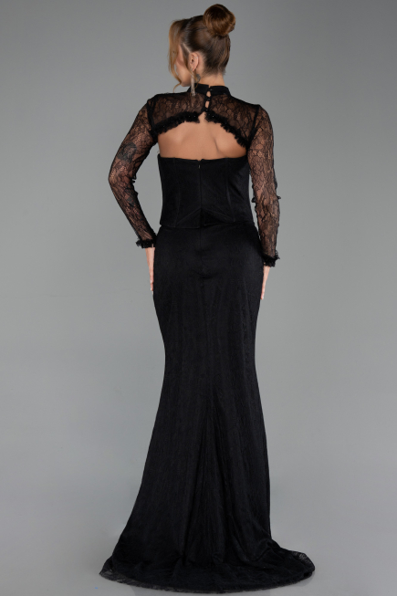 Long Black Dantelle Evening Dress ABU6207