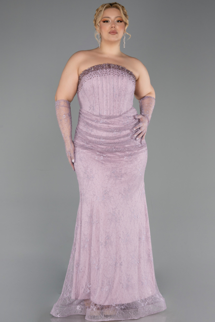 Long Lavender Dantelle Plus Size Evening Dress ABU6280