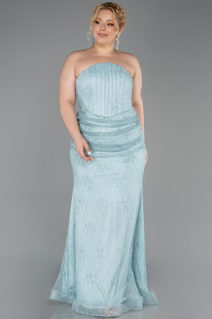 Long Mint Dantelle Plus Size Evening Dress ABU6280