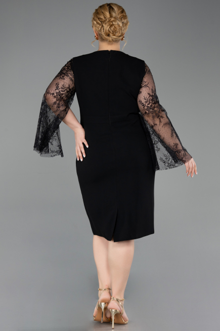 Midi Black Plus Size Cocktail Dress ABK2646