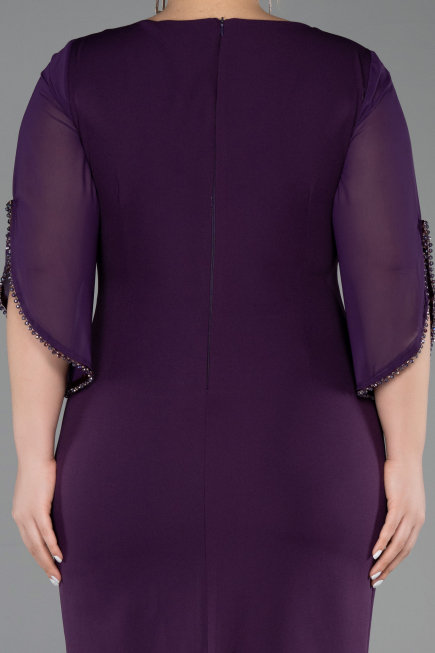 Midi Purple Plus Size Cocktail Dress ABK2659