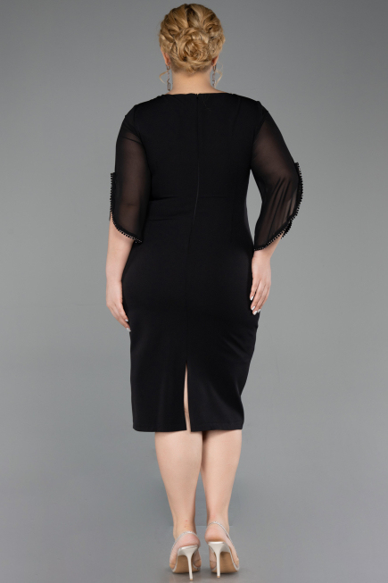 Midi Black Plus Size Cocktail Dress ABK2659