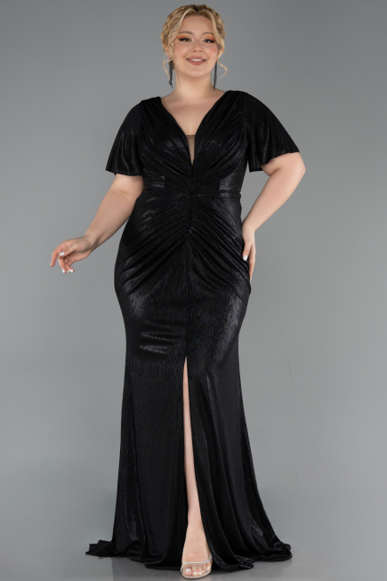 Long Black Plus Size Evening Gown ABU6281