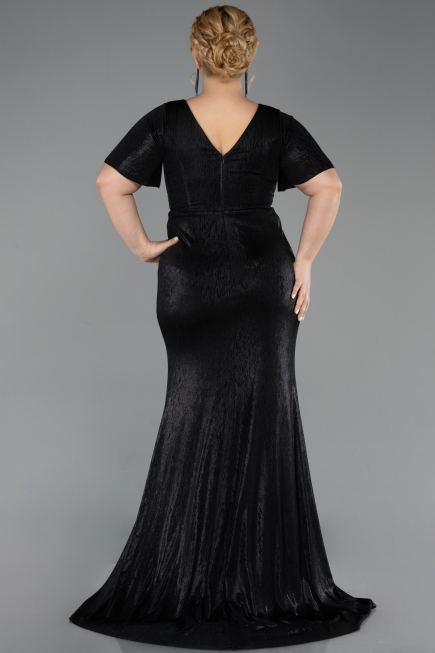 Long Black Plus Size Evening Gown ABU6281