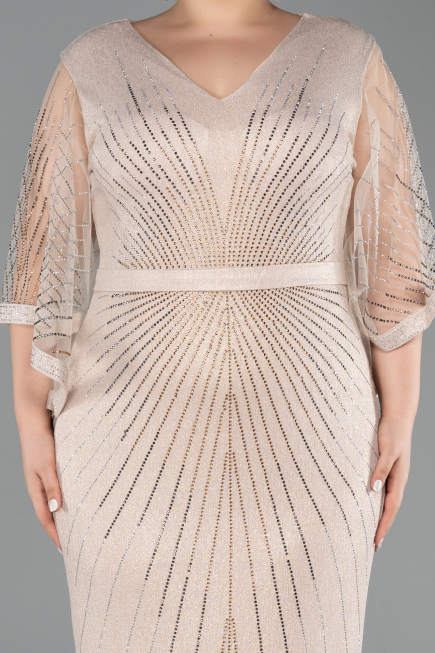 Long Gold Plus Size Evening Gown ABU6301