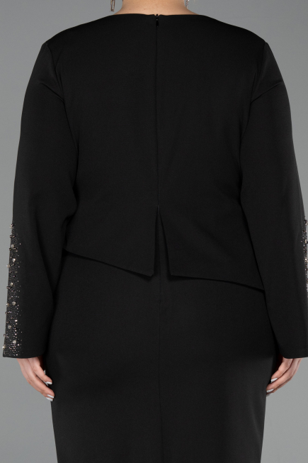 Midi Black Plus Size Cocktail Dress ABK2661
