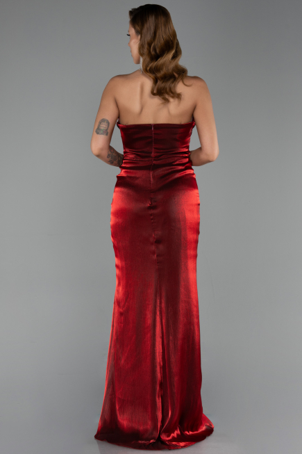 Long Burgundy Chiffon Evening Dress ABU6336