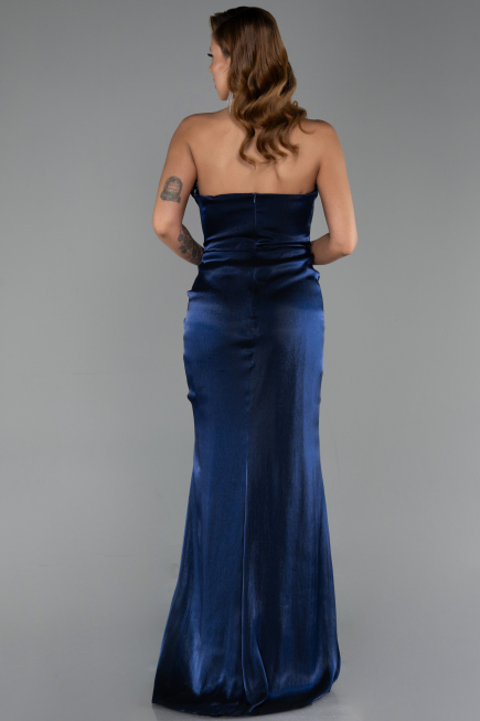 Long Navy Blue Chiffon Evening Dress ABU6336