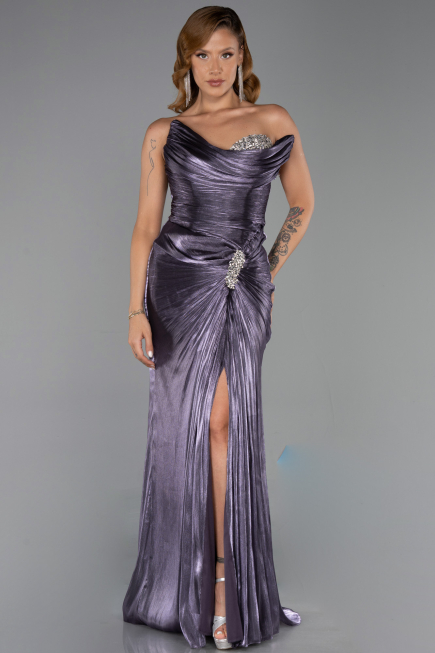 Long Lavender Chiffon Evening Dress ABU6336