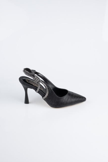 Black Laser Cut Stiletto MJ4102