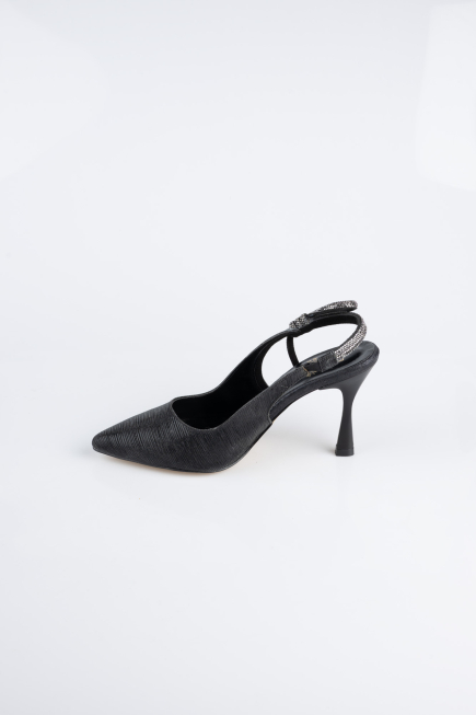 Black Laser Cut Stiletto MJ4102