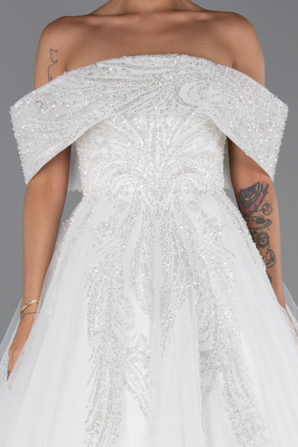 Long White Wedding Dress ABG196