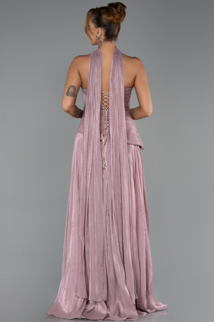 Long Powder Color Chiffon Evening Dress ABU6335