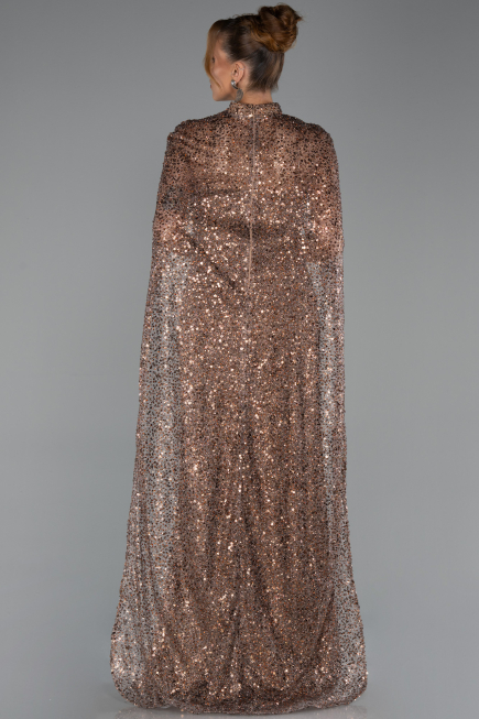 Long Brown Scaly Evening Dress ABU6343