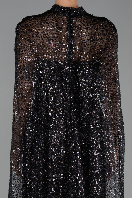 Long Black Scaly Evening Dress ABU6343