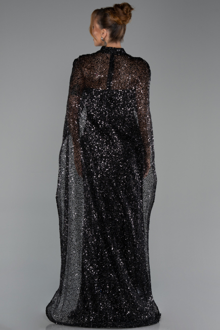 Long Black Scaly Evening Dress ABU6343