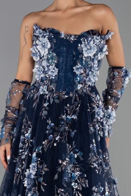 Long Navy Blue Evening Dress ABU6344