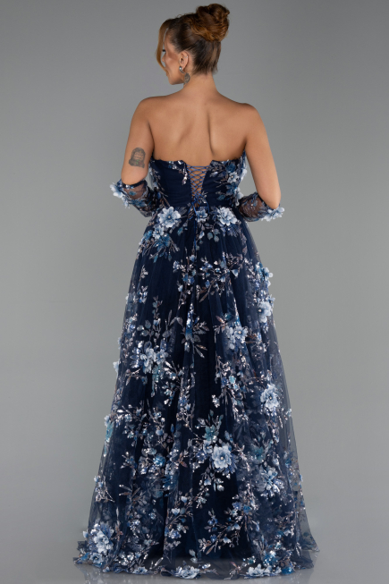 Long Navy Blue Evening Dress ABU6344