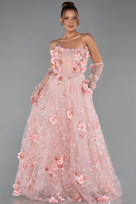 Long Powder Color Evening Dress ABU6344