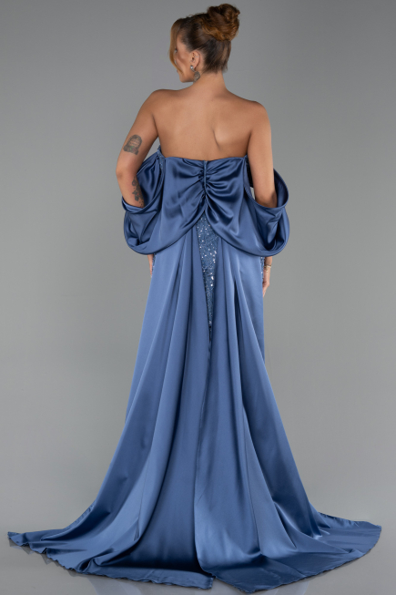 Long Indigo Beaded Evening Dress ABU6351