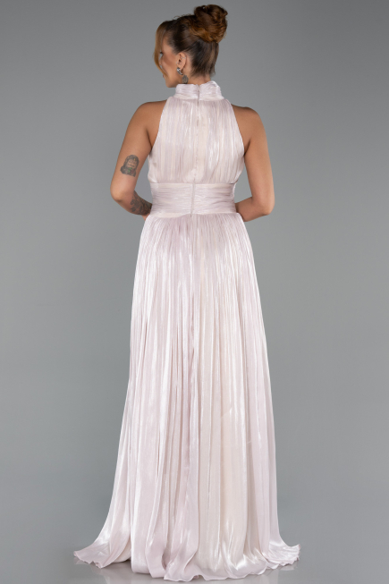 Long Beige Chiffon Evening Dress ABU6352