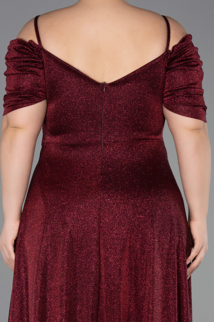 Long Burgundy Plus Size Evening Dress ABU6333