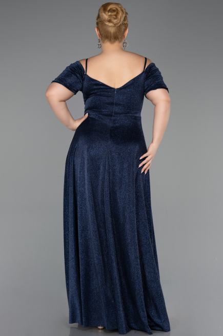 Long Navy Blue Plus Size Evening Dress ABU6333
