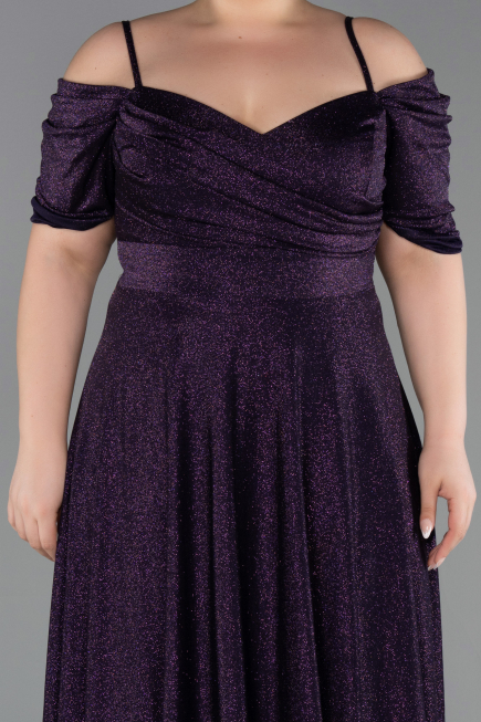 Long Purple Plus Size Evening Dress ABU6333
