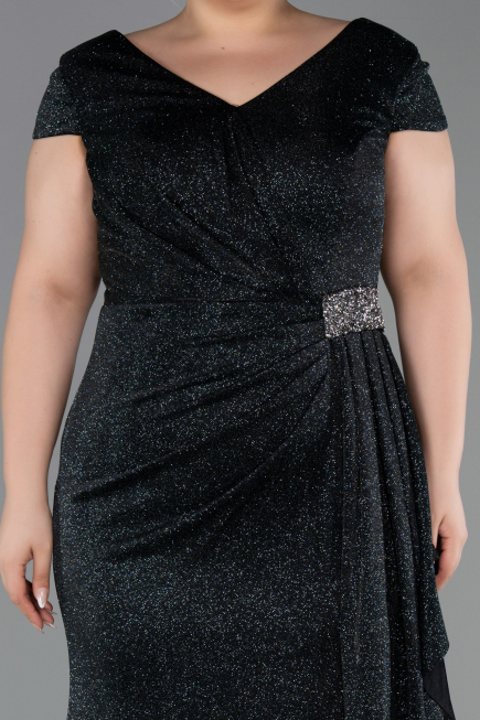 Long Emerald Green Plus Size Evening Dress ABU6362